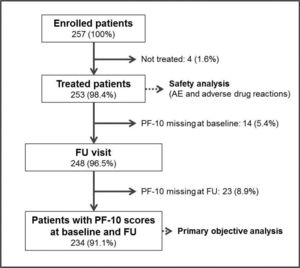 Study flow chart. AE: Adverse event; FU: Follow-up.