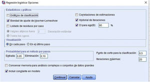 Regresión logística: opciones.