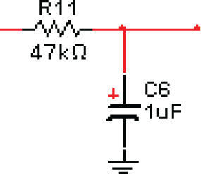 Low pass passive filter with a cutoff frequency of 3.38Hz