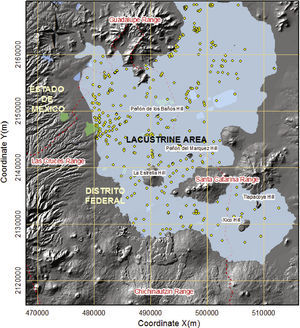 Study area and location of the Deep Deposits depth data