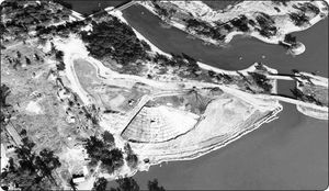Vista aérea durante la fase de delimitación y adecuación del sitio de construcción del STHA. Fuente (Google earth).