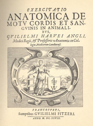 Primera monografía de William Harvey: Exercitatio anatomica de motu cordis et sanguinis in animalibus.7.