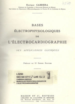 Libro de Electrocardiografía, por el Dr. Enrique Cabrera (París, 1950).