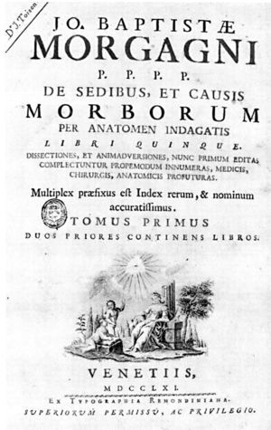 Primera edición del tratado De sedibus… (Venecia 1761).