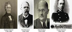 Eminentes investigadores que se consideran seminales en la historia del descubrimiento del colesterol y los estudios iniciales sobre la acción biológica del colesterol.