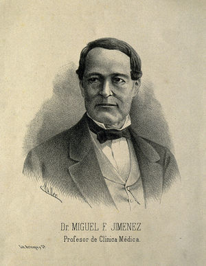 Dr. Miguel Francisco Jiménez. Primer presidente nacional de la Academia Nacional Mexicana de Medicina.
