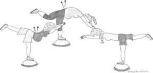 Example of a core stabilizing exercise.
