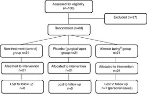 Flow diagram of participants throughout the study.