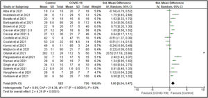 VO2 peak-COVID-19 survivors vs Control.