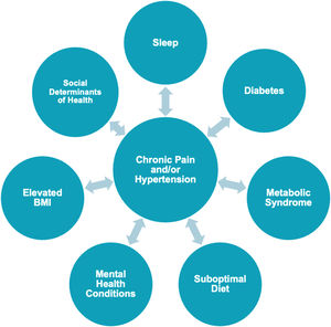 The relationship between chronic pain, hypertension, and associated factors.