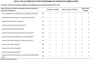 Final version of the Brazilian self-efficacy for home exercises scale.