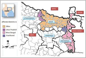 Status of endemicity of VL in India.