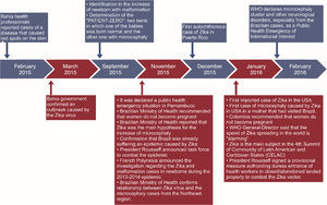 Timeline of the ZIKV introduction in the South America.