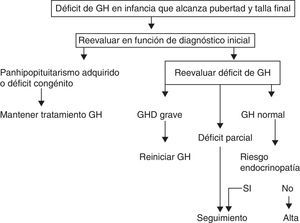 Propuesta de la Sociedad Europea de Endocrinología Pediátrica para la transición. GHD: déficit de GH. Modificado de Clayton et al.8.