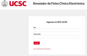 Ingreso a simulador de ficha clínica (no técnica). Fuente: SFC-UCSC.