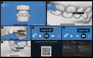 Escritorio Sketchfab con las herramientas de exploración y navegación tridimensional. A, B, C, D) Vista de los modelos desde la ventana Sketchfab. E, F, G, H) Herramientas de realidad aumentada en la plataforma.