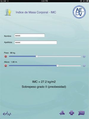 Body mass index calculator. See text for a description of the functions.