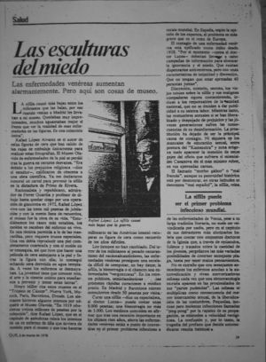 Only known photograph of Rafael López Álvarez in an article published in the journal QUE in 1978.
