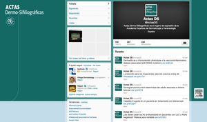 Screenshot of the Actas Dermosifiliográficas profile page on Twitter.