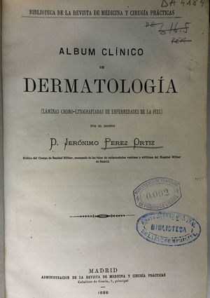 Title page of the Album of Clinical Dermatology.