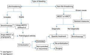 Algorithm for the management of hemoptysis.