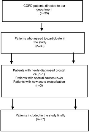 The flow diagram of the patients.