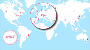 World map showing ANDANTE centres.