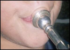 Bucal de uma trompete.
