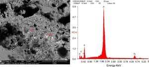EDS on the region marked as Z2, with a spectrum peak corresponding to Zr.