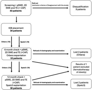 Flow chart of the selec;on, enrollment, and follow-up of pa;ents in the study.
