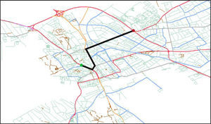 Transport networks of a little town.