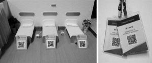 The QR-code of identity and the QR-code of patient identity. Left: example of patient identity. Right: example image of doctor identity.