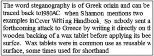 Tampered document where some words are replaced by others. The resulting document looks unnatural with many letters overlapped.