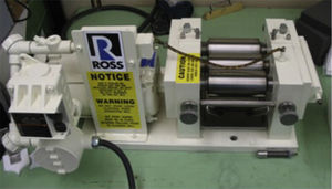 Ross three-roll-mill used to make CNT-grease.