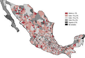 Saldo neto migratorio entre municipios por mil habitantes, 2005-2010 Fuente: Censos de Población y Vivienda.