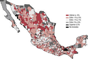 Saldo neto migratorio entre municipios por mil habitantes, 1995-2000 Fuente: Censos de Población y Vivienda.