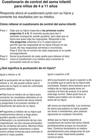 Cuestionario c-ACT (de 4 a 11 años).