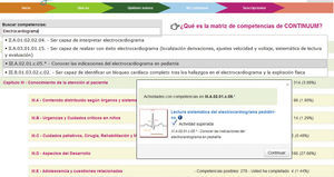 Búsqueda de competencias mediante buscador. Con esta opción de búsqueda, se incluye el término clave en la casilla correspondiente, disponible en la parte superior izquierda de la pantalla, y se despliega la oferta docente relacionada con la competencia elegida.