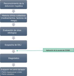 Algoritmo para el abordaje del diagnóstico de DILI.
