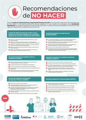 Póster con las recomendaciones de «no hacer» para su difusión.