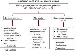 Influencia ambiental sobre los elementos del individuo implicados en la respuesta inmune.
