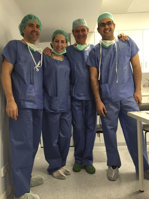 Derecha a izq.: Dr. Poggio, Dra. Padilla (rotante), Dr. Asunción, Dr. Rios.