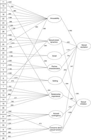 Standardized factor loadings of Confirmatory Factor Analysis in Sample 2.