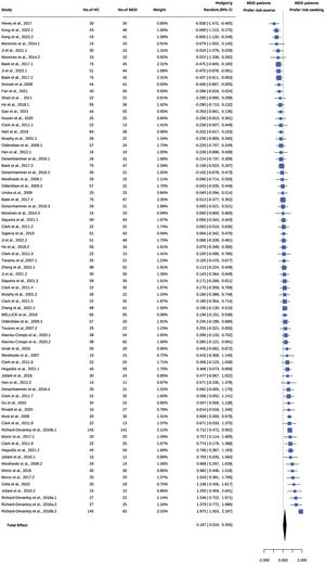 Differences in risky decision-making between MDD patients and HCs.