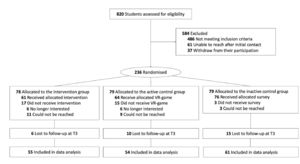 Flow Chart. VR therapy, placebo group, and control group.