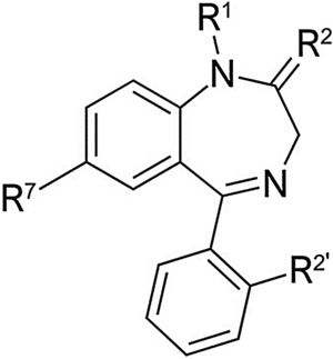 The core structure of benzodiazepines.