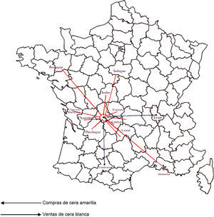 Un centro de la industria de la cera en Francia Limoges en el I Imperio. Fuente: Elaboración propia.