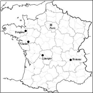Los distritos franceses de la industria del calzado.