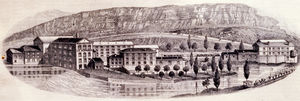 La colonia industrial La horadada en Mave (Palencia) en torno a 1880.