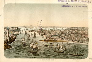La bahía de La Habana en 1870.